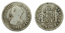 AMÉRICA. Carlos III (1759-1788). 1780 FF . 1/2 real. México. (AC 206). 1,66 g. AR.
bc