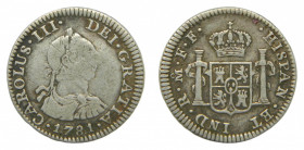 AMÉRICA. Carlos III (1759-1788). 1781 FF . 1/2 real. México. (AC 207). 1,62 g. AR.
bc