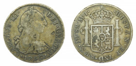 AMÉRICA. Carlos III (1759-1788). 1780 MI . 8 reales. Lima. (AC 1047). 26,57 g. AR.
bc