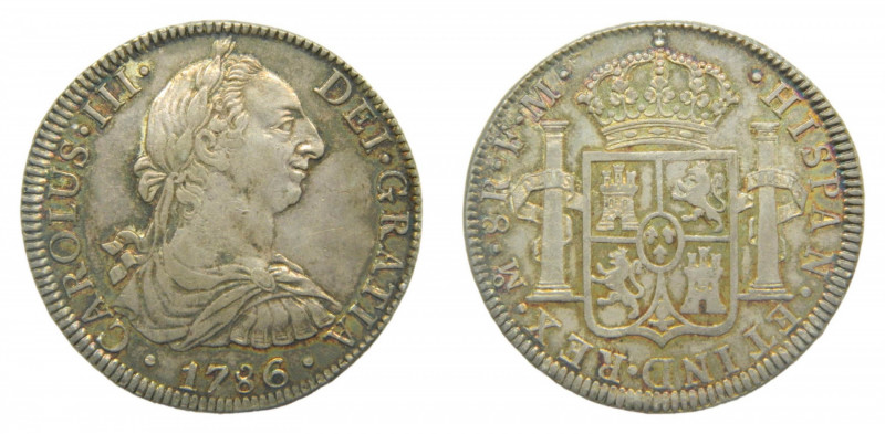 AMÉRICA. Carlos III (1759-1788). 1786 FM . 8 reales. México. (AC 1129). 27,04 g....