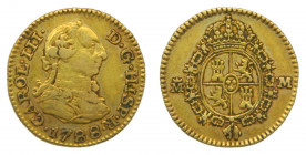 ESPAÑA. Carlos III (1759-1788). 1788 M. 1/2 escudo. Madrid. (AC 1286) 1,77 g Au.
mbc-
