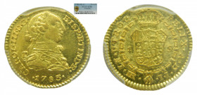 AMÉRICA. Carlos III (1759-1788). 1783. JJ. 1 escudo. Santa fe de Nuevo Reino. Colombia. (AC 1465) PCGS AU58 nº 759811.58/28757328 
AU58