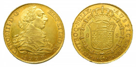 ESPAÑA. Carlos III (1759-1788). 1779 PJ. Madrid. 8 escudos. (AC. 1966) (Cal.60). 27,08 g Au. Muy bonita.
ebc-