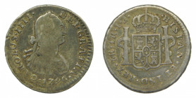 AM&Eacute;RICA. Carlos IV (1788-1808). 1796 IJ. 1 real. Lima (AC 395). 3,22 g AR.
bc