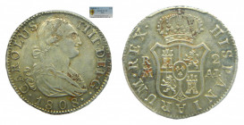 ESPA&Ntilde;A. Carlos IV (1788-1808). 1808 AI. 2 reales. Madrid (AC 619 ). PCGS AU58 n&ordm; 737919.58/29700776
AU58