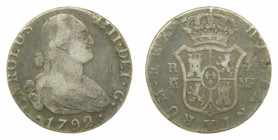 ESPA&Ntilde;A. Carlos IV (1788-1808). 1792 MF . 4 reales. Madrid (AC 778). 11,23 g AR.
bc