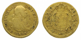 AM&Eacute;RICA. Carlos IV (1788-1808). 1805 JT. 1 escudo. Popay&aacute;n. (AC 1167). 3,42 g Au.
bc