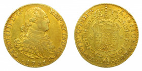 ESPA&Ntilde;A. Carlos IV (1788-1808). 1791 MF. 4 escudos. Madrid. (AC 1474). 13,42 g Au.
mbc+