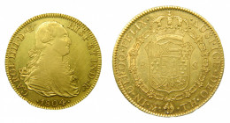AM&Eacute;RICA. Carlos IV (1788-1808). 1804 TH. 8 escudos M&eacute;xico. (AC 1648) 27,05 g Au. Golpecito en canto.
mbc+
