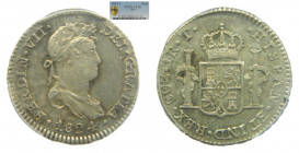 AMÉRICA. Fernando VII (1808-1833). 1824 T. 1 real. Cuzco. Peru (AC 537). PCGS AU58 nº 716252.58/29207115. 
AU58