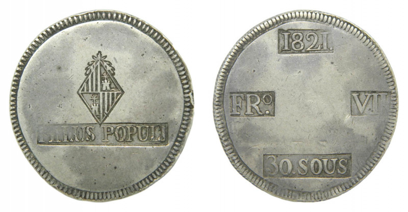 ESPAÑA. Fernando VII (1808-1833). 1821. 30 sous. Mallorca (AC 1293 var). 26,65 g...