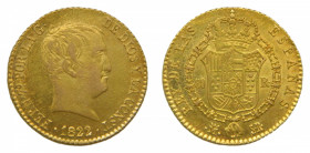 ESPAÑA. Fernando VII (1808-1833). 1822 SR . 2 escudos. Madrid (AC 1641). Tipo cabezón. 6,70 g Au.
ebc+