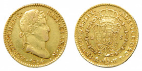AMÉRICA. Fernando VII (1808-1833). 1814 HJ . 2 escudos. México (AC 1643) 6,75 g Au. Rara.
mbc