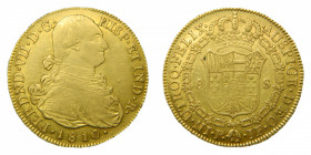 AMÉRICA. Fernando VII (1808-1833). 1810 JF . 8 escudo. Popayan (AC 1809). 26,98 g Au. 
mbc