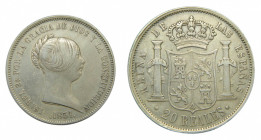 ESPAÑA. Isabel II (1833-1868). 1851. 20 reales . Madrid . (AC 593) 25,86 g AR.
mbc