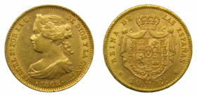 ESPAÑA. Isabel II (1833-1868). 1868 *18-68. 10 escudos . Madrid . (AC 815) 8,34 g Au.
ebc