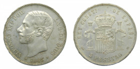 ESPAÑA. Alfonso XII (1874-1885). 1885 * 18-87 MSM. 5 pesetas. Madrid (AC 62) 25,01 g AR
ebc+