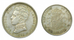 ESPAÑA. Alfonso XIII (1886-1931). 1903 *19-03. SMV. 1 peseta . Madrid. (AC 67). 5 g. AR.
sc-