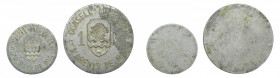 ESPAÑA. Guerra civil (1936-1939). 1937. Pareja arenys de mar. Serie 1 peseta y 50 céntimos. Aluminio. (Cal. 3) AC 6 y 7 . oxidaciones.
bc