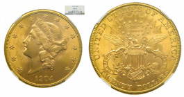 Estados Unidos. 20 dolares. 1904 S. San Francisco (km#74.3) Double Eeagle $20. NGC MS 62. nº 2666610-003. 
MS 62