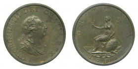 Gran Bretaña. 1/2 Penny 1799. (km#647) George III. BRITANIA
ebc