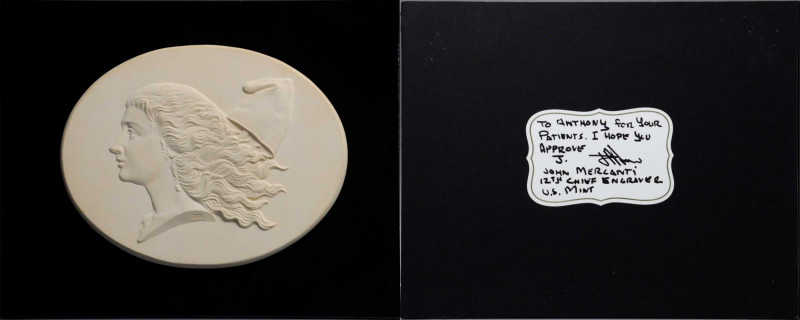 Early American and Betts Medals

Undated Plaster of Liberty. By John Mercanti,...