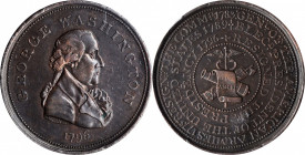 Washingtoniana

1796 Repub. Ameri. Medal. First Obverse. Musante GW-61, Baker-68. Copper. Plain Edge. AU-53 (PCGS).

307.2 grains. A lightly worn ...