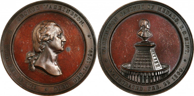 Washingtoniana

"1860" U.S. Mint Cabinet Medal. Musante GW-241, Baker-326A, Ju...