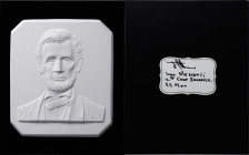 Lincolniana

Undated Plaster Portrait of Abraham Lincoln. By John Mercanti, 12th Chief Engraver of the United States Mint. Mint State.

175 mm x 1...