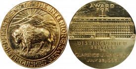Award Medals

1963 Department of the Interior Distinguished Service Medal. By Gilroy Roberts. Gold. Mint State.

40 mm. 793.5 grains, .585 finenes...
