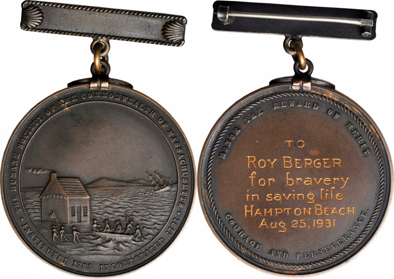 Life Saving Medals

1931 Humane Society of the Commonwealth of Massachusetts L...