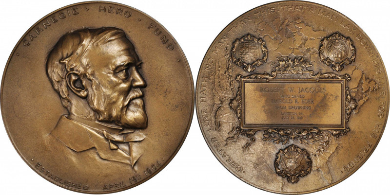 Life Saving Medals

1919 Carnegie Hero Fund Medal. Bronze. Mint State.

76.2...