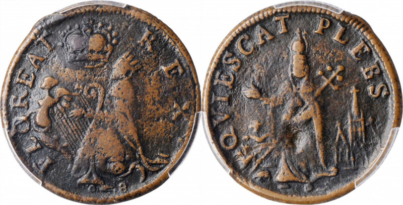 St. Patrick Farthing

Undated (ca. 1652-1674) St. Patrick Farthing. Martin 6a....