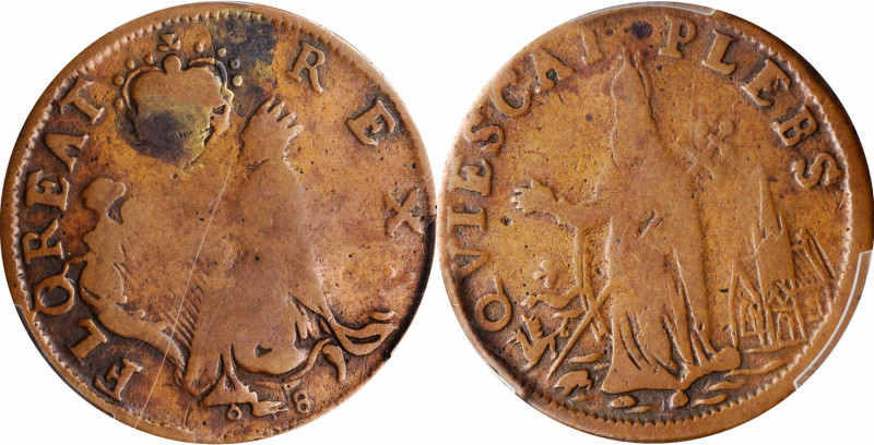 St. Patrick Farthing

Undated (ca. 1652-1674) St. Patrick Farthing. Martin 6a....