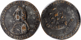 Pitt Halfpenny Token

1766 Pitt Halfpenny Token. Betts-519, W-8350. Silvered. EF Details--Environmental Damage (PCGS).

82.6 grains. The infrequen...