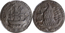 Rhode Island Ship Medal

"1778-1779" (ca. 1780) Rhode Island Ship Medal. Betts-562, W-1730. Without Wreath Below Ship. Brass. EF-45 (PCGS).

143.4...