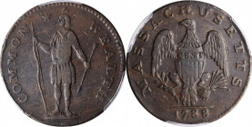 Massachusetts Cent

1788 Massachusetts Cent. Ryder 7-M, W-6250. Rarity-4. Period After MASSACHUSETTS. VF-35 (PCGS).

158.8 grains. Hard and satiny...