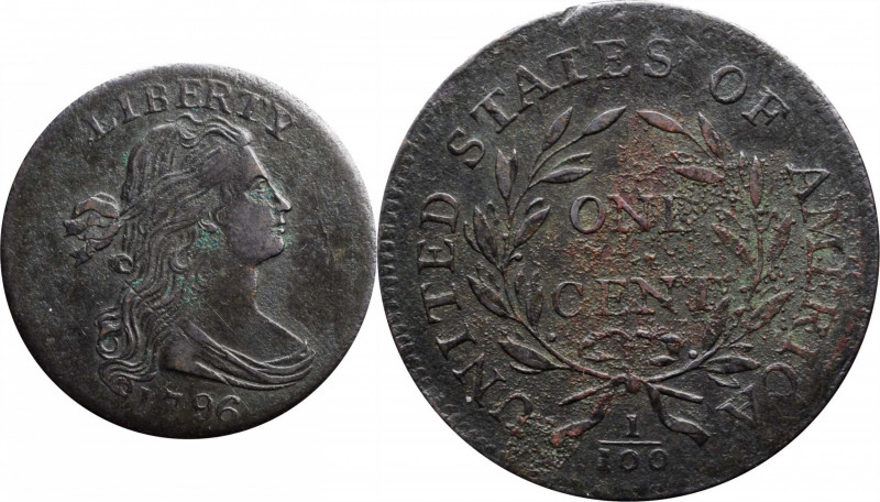 Draped Bust Cent

1796 Draped Bust Cent. S-92. Rarity-3. Reverse of 1795. Extr...