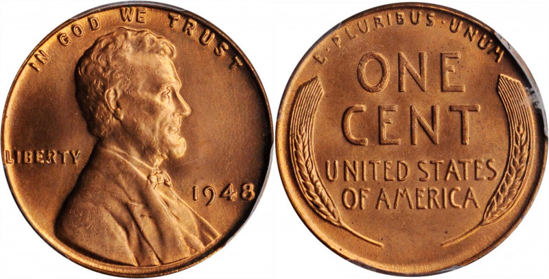 Lincoln Cent

1948 Lincoln Cent. MS-67 RD (PCGS).

Ideal for inclusion in a ...