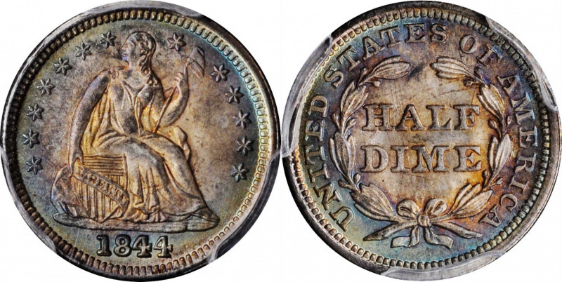 Liberty Seated Half Dime

1844 Liberty Seated Half Dime. MS-66+ (PCGS).

Thi...