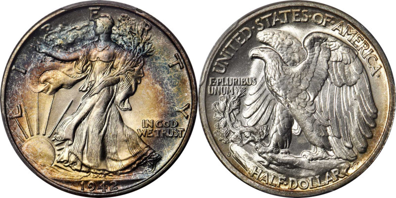 Walking Liberty Half Dollar

Peripherally Toned 1942-S Half Dollar

Tied for...