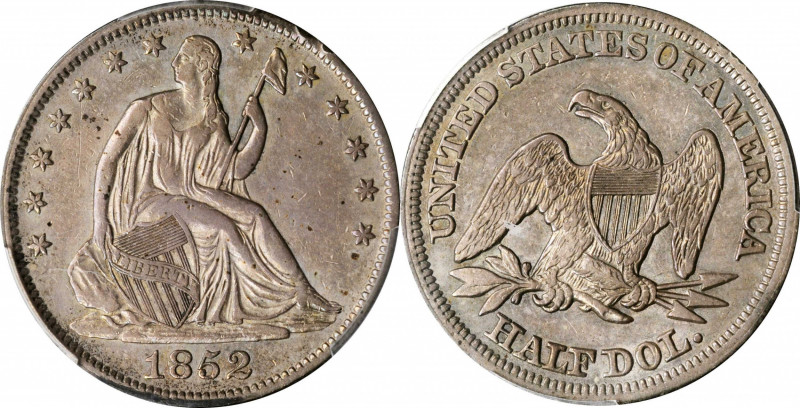 Liberty Seated Half Dollar

1852 Liberty Seated Half Dollar. WB-3. Rarity-4. E...