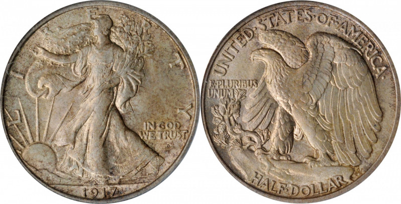 Walking Liberty Half Dollar

1917-D Walking Liberty Half Dollar. Obverse Mintm...