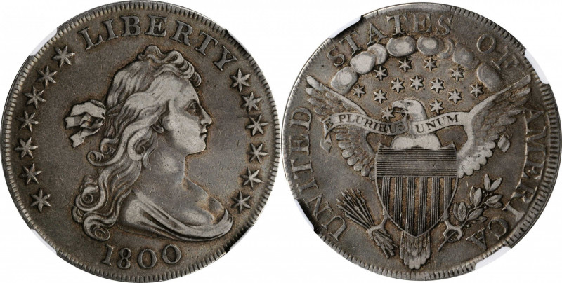 Draped Bust Silver Dollar

1800 Draped Bust Silver Dollar. BB-193, B-13, 18. R...