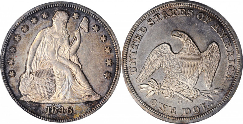 Liberty Seated Silver Dollar

1846-O Liberty Seated Silver Dollar. OC-1, the o...