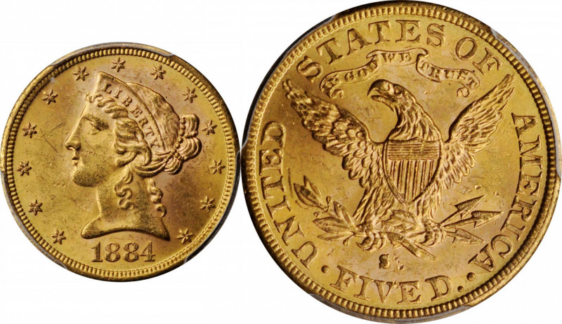 Liberty Head Half Eagle

1884-S Liberty Head Half Eagle. MS-63 (PCGS).

Full...