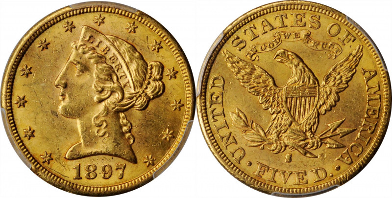 Liberty Head Half Eagle

1897-S Liberty Head Half Eagle. MS-63 (PCGS).

A vi...