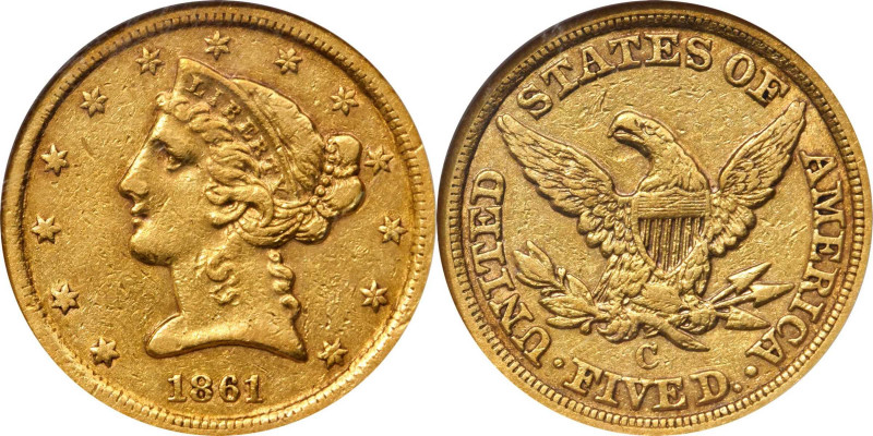 Liberty Head Half Eagle

Historic 1861-C Half Eagle Rarity

1861-C Liberty H...