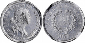 Pattern and Experimental Coins

1870 Pattern Dime. Judd-871, Pollock-968. Rarity-7+. Aluminum. Reeded Edge. Proof-65 (NGC).

Obv: Standard Silver ...
