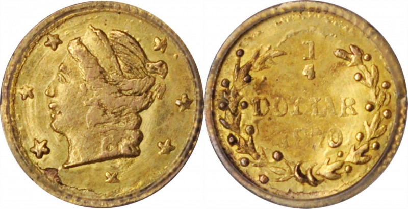 California Small Denomination Gold

1870 Round 25 Cents. BG-808A. Rarity-8-. L...